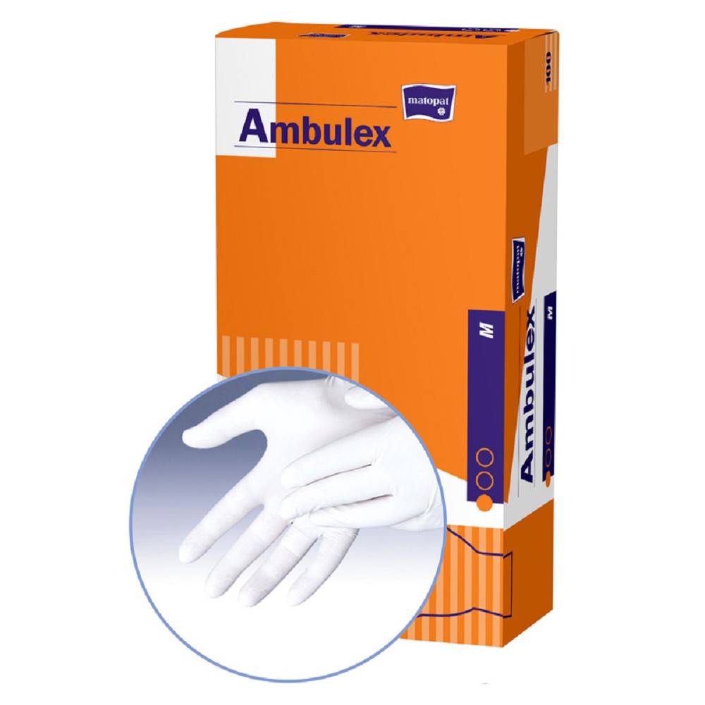 Ambulex Latexhandschuhe - gepudert - 100 Stück